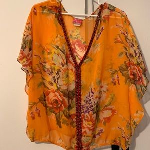 Free People sheer floral top